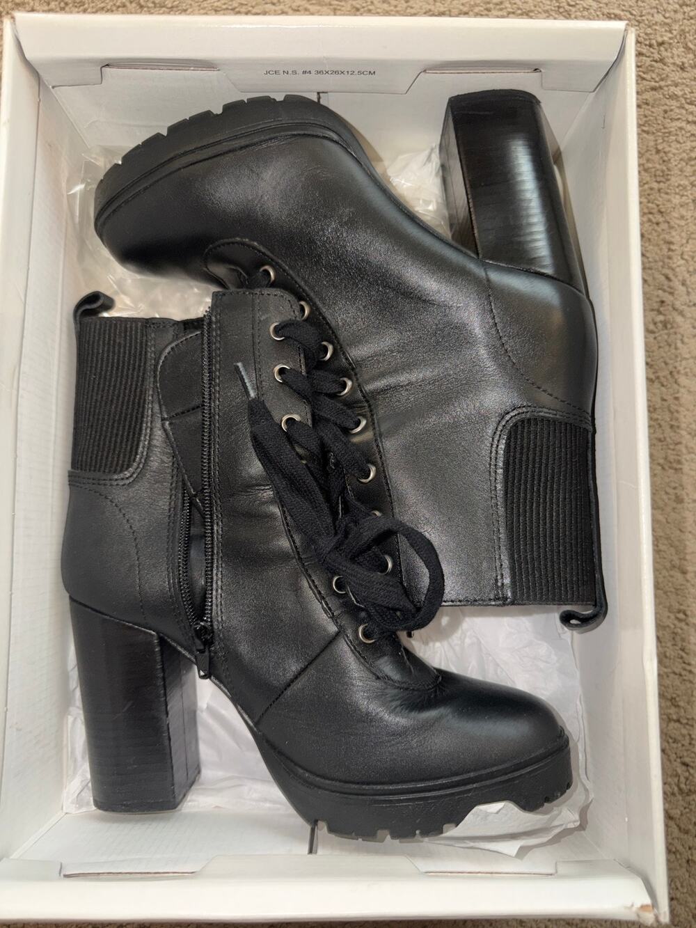 Steve Madden Latch Black Leather Boots Boots Size 9.5